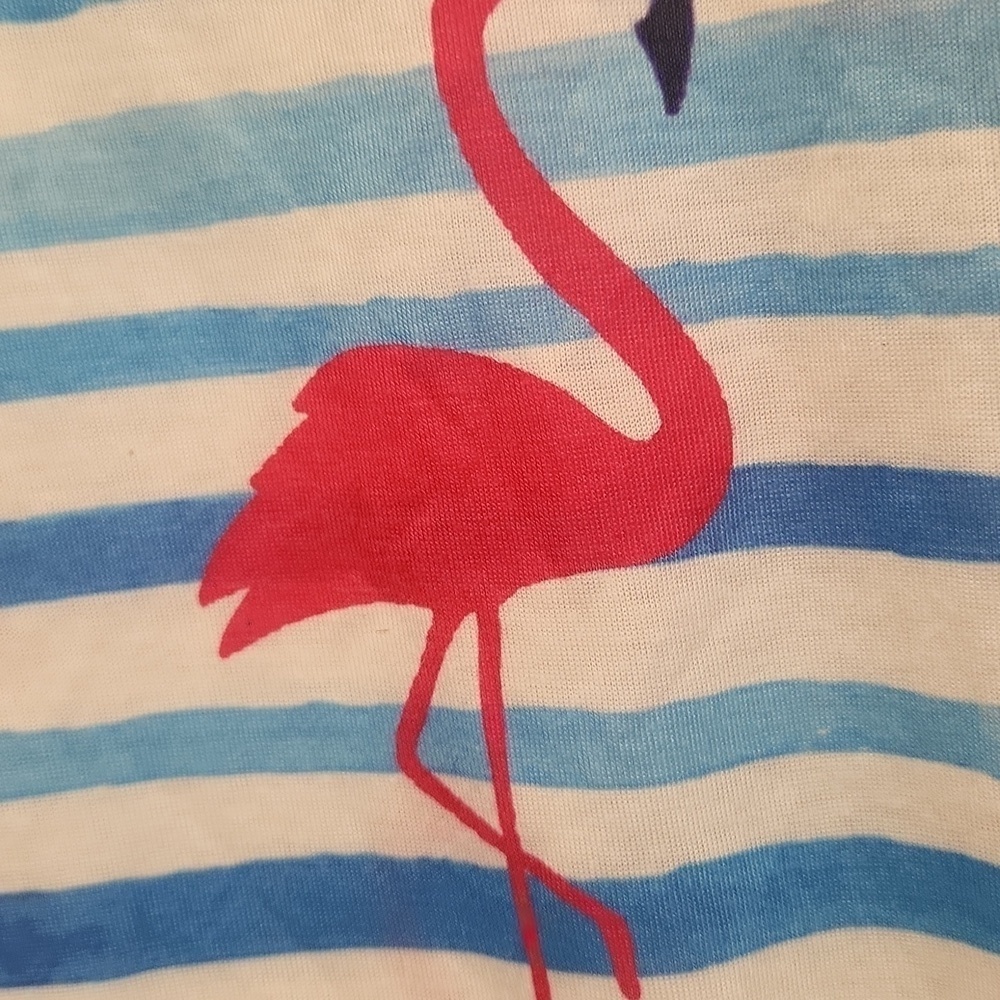 BiBi women's size large flamingo short sleeve top - Picture 2 of 6